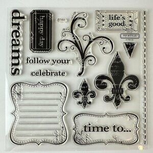 My Acrylix Sentiments Fleur De Lis Stamps d1495